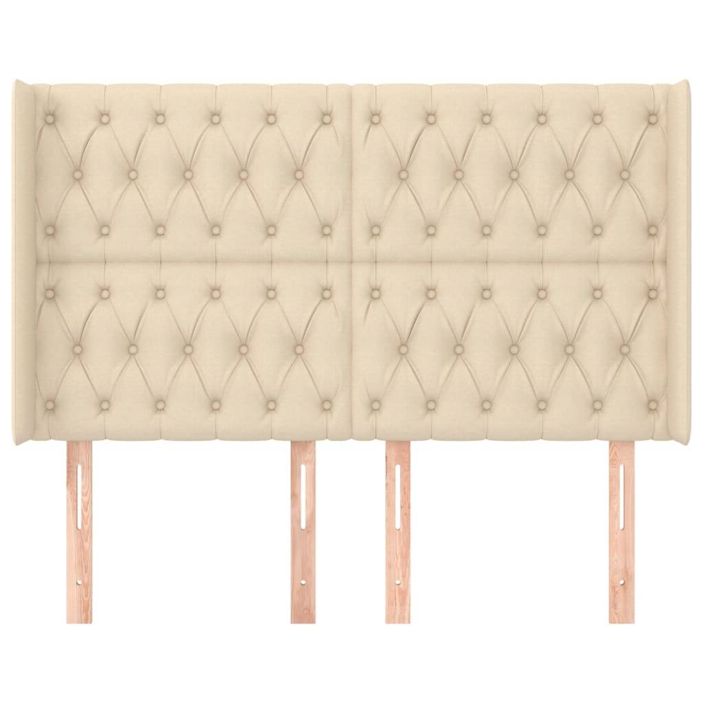 vidaXL Kopfteil mit Ohren Creme 163x16x118/128 cm Stoff