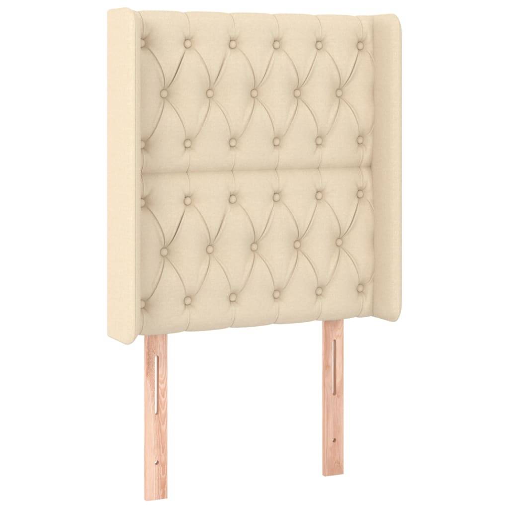 vidaXL Kopfteil mit Ohren Creme 83x16x118/128 cm Stoff