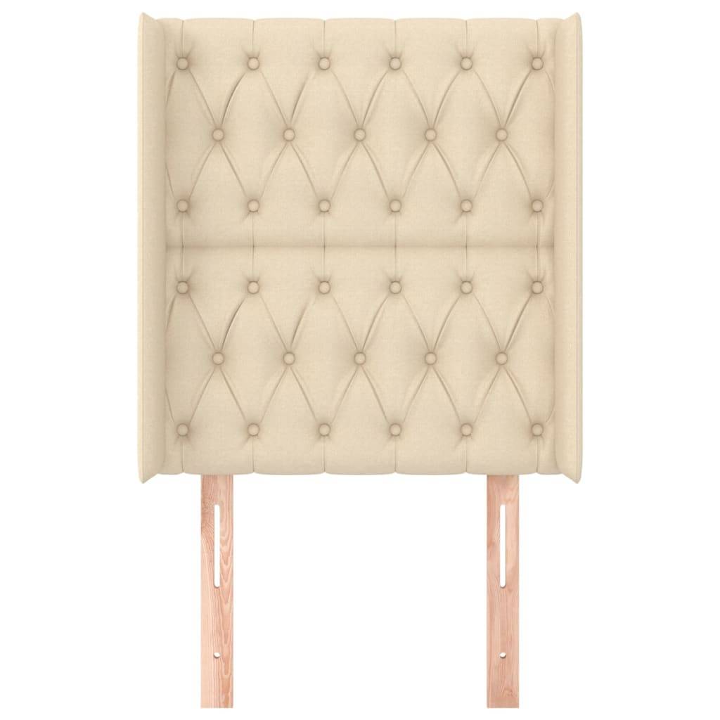 vidaXL Kopfteil mit Ohren Creme 83x16x118/128 cm Stoff