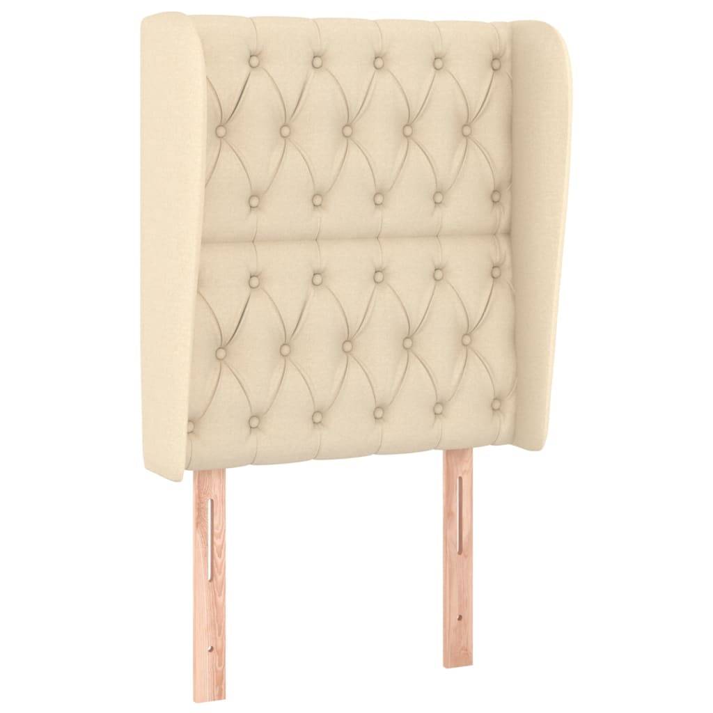 vidaXL Kopfteil mit Ohren Creme 83x23x118/128 cm Stoff