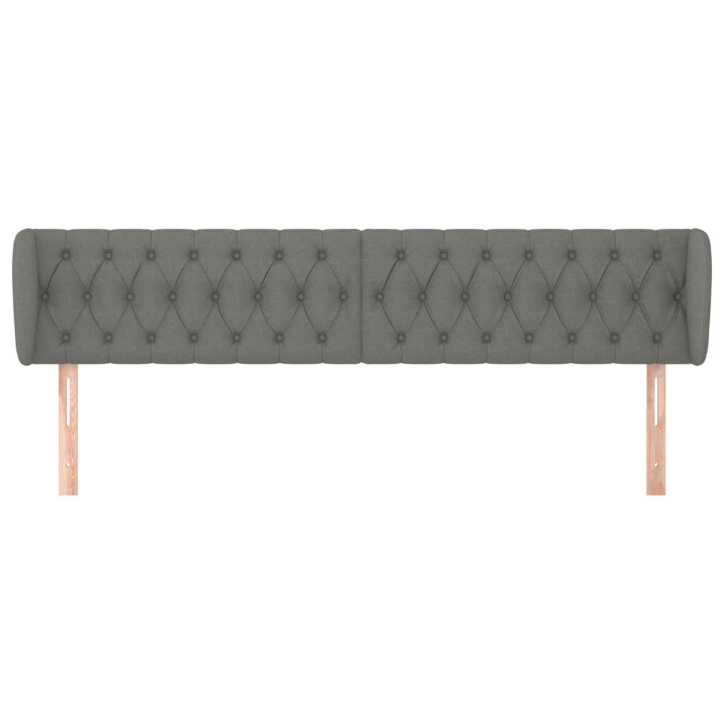 vidaXL Kopfteil mit Ohren Dunkelgrau 203x23x78/88 cm Stoff
