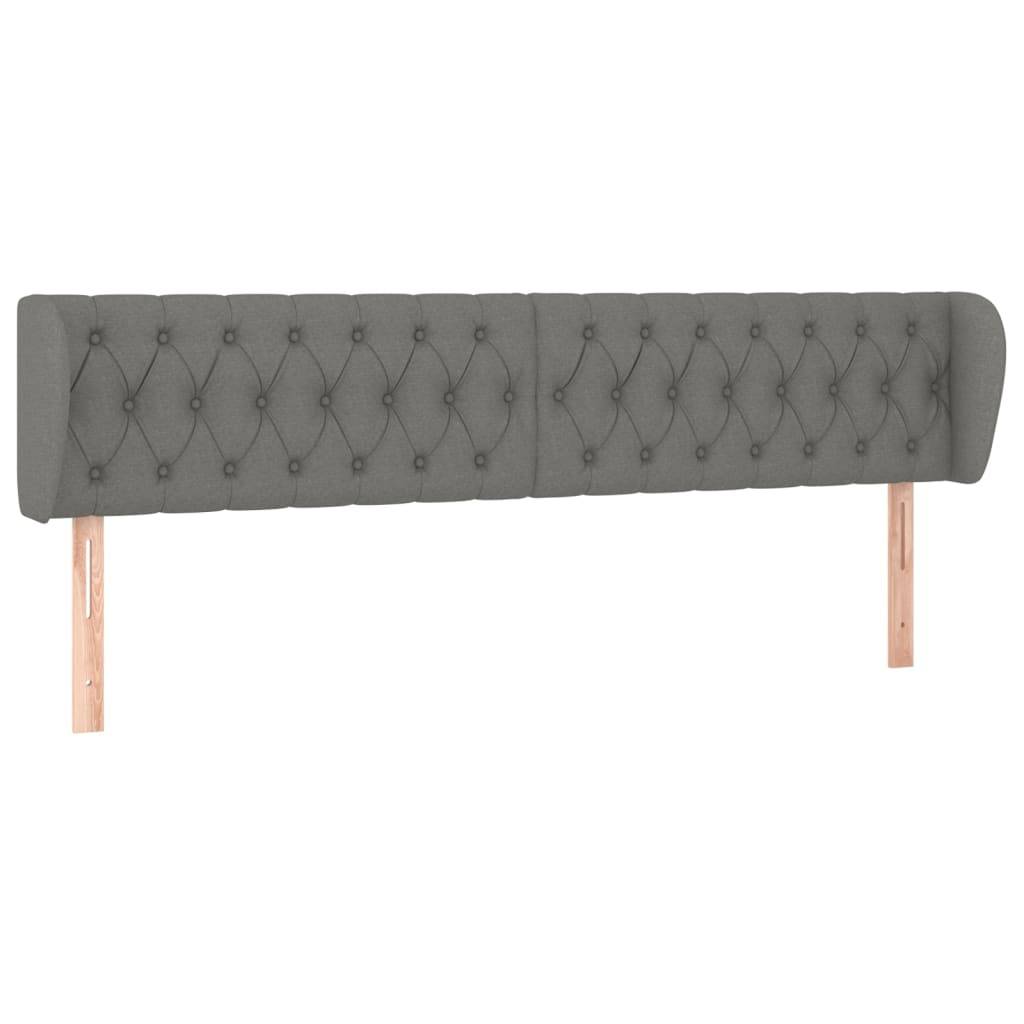 vidaXL Kopfteil mit Ohren Dunkelgrau 203x23x78/88 cm Stoff