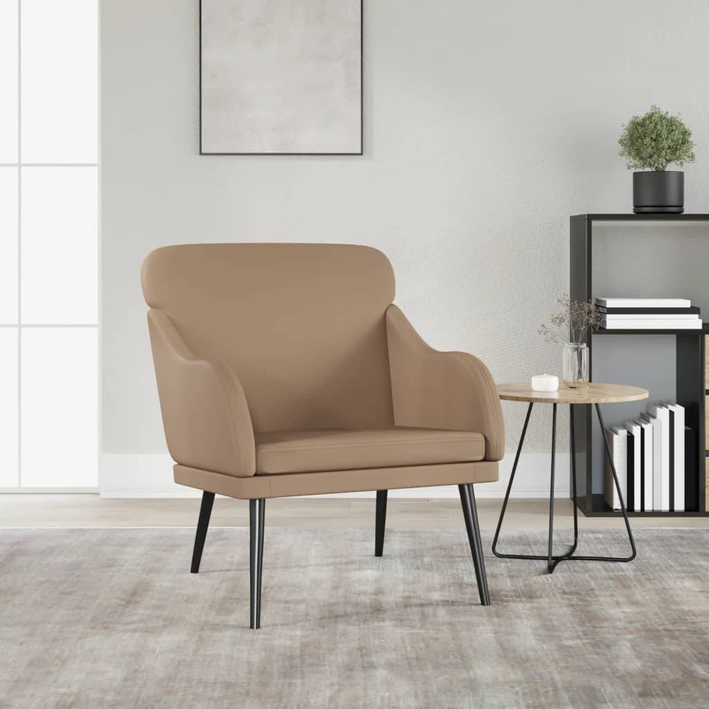 vidaXL Sessel Cappuccino-Braun 63x76x80 cm Kunstleder
