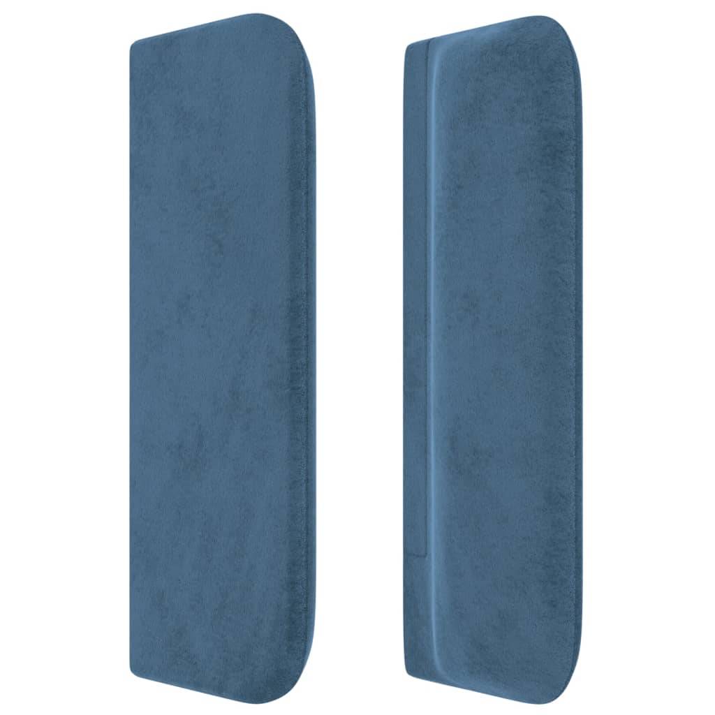 vidaXL Kopfteil mit Ohren Dunkelblau 203x16x78/88 cm Samt