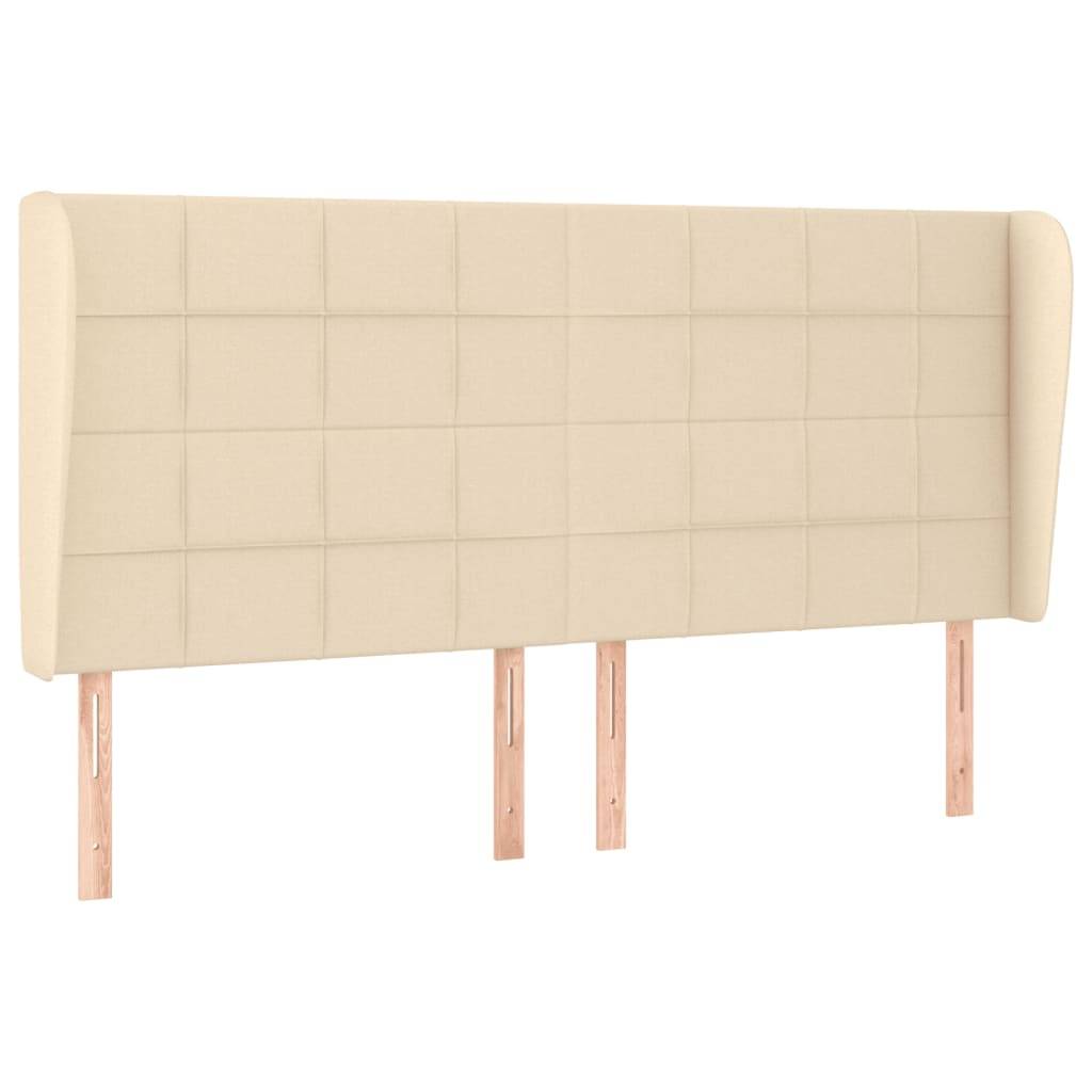 vidaXL Kopfteil mit Ohren Creme 183x23x118/128 cm Stoff