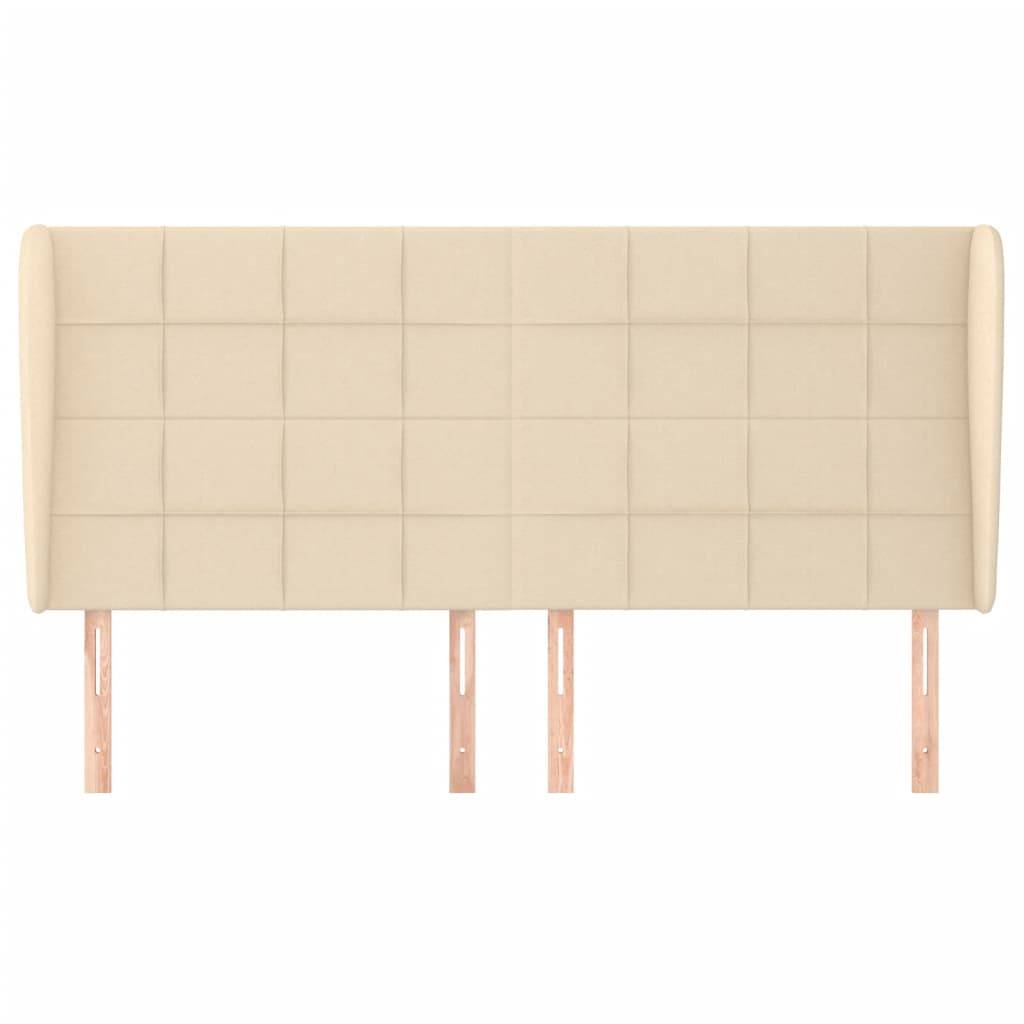 vidaXL Kopfteil mit Ohren Creme 183x23x118/128 cm Stoff