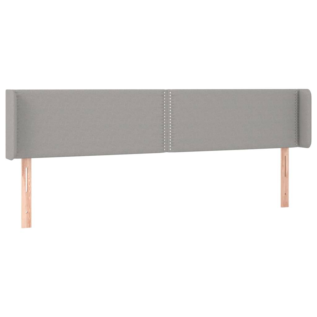 vidaXL Kopfteil mit Ohren Hellgrau 183x16x78/88 cm Stoff