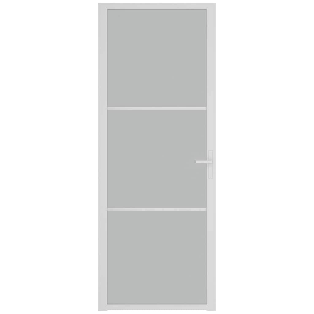 vidaXL Innentür 76x201,5 cm Weiß Mattglas und Aluminium