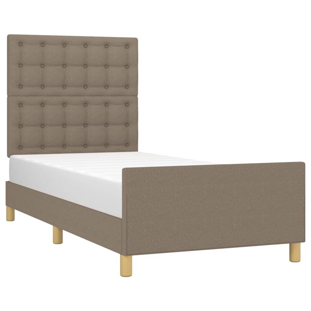 vidaXL Bettgestell ohne Matratze Taupe 90x200 cm Stoff