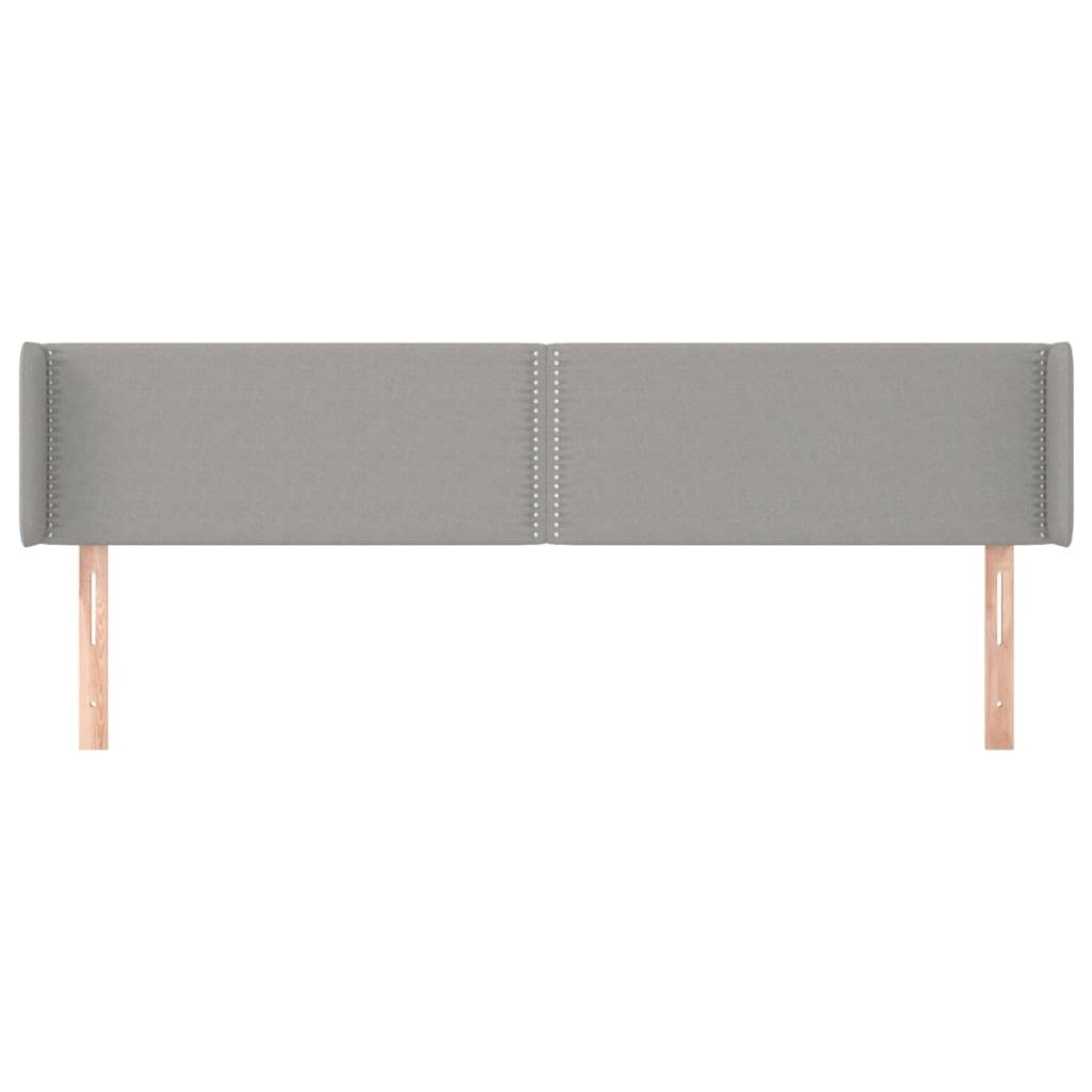 vidaXL Kopfteil mit Ohren Hellgrau 183x16x78/88 cm Stoff