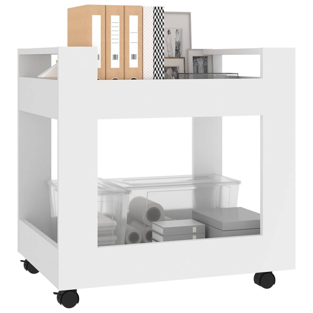 vidaXL Bürowagen Weiß 60x45x60 cm Holzwerkstoff