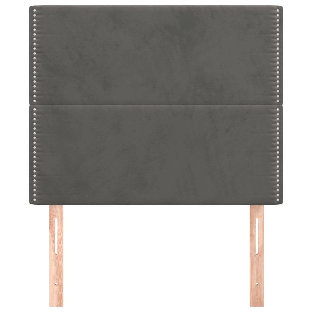 vidaXL Kopfteile 2 Stk. Dunkelgrau 100x5x78/88 cm Samt