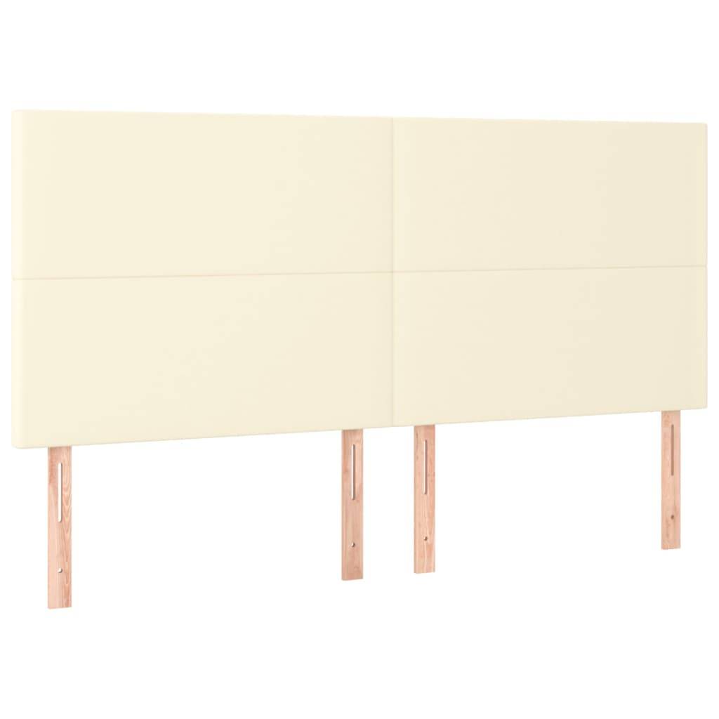 vidaXL Kopfteile 4 Stk. Creme 100x5x78/88 cm Kunstleder