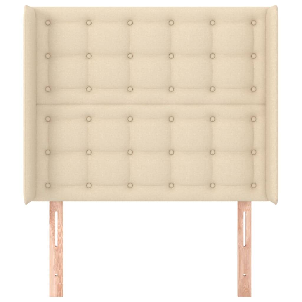 vidaXL Kopfteil mit Ohren Creme 103x16x118/128 cm Stoff
