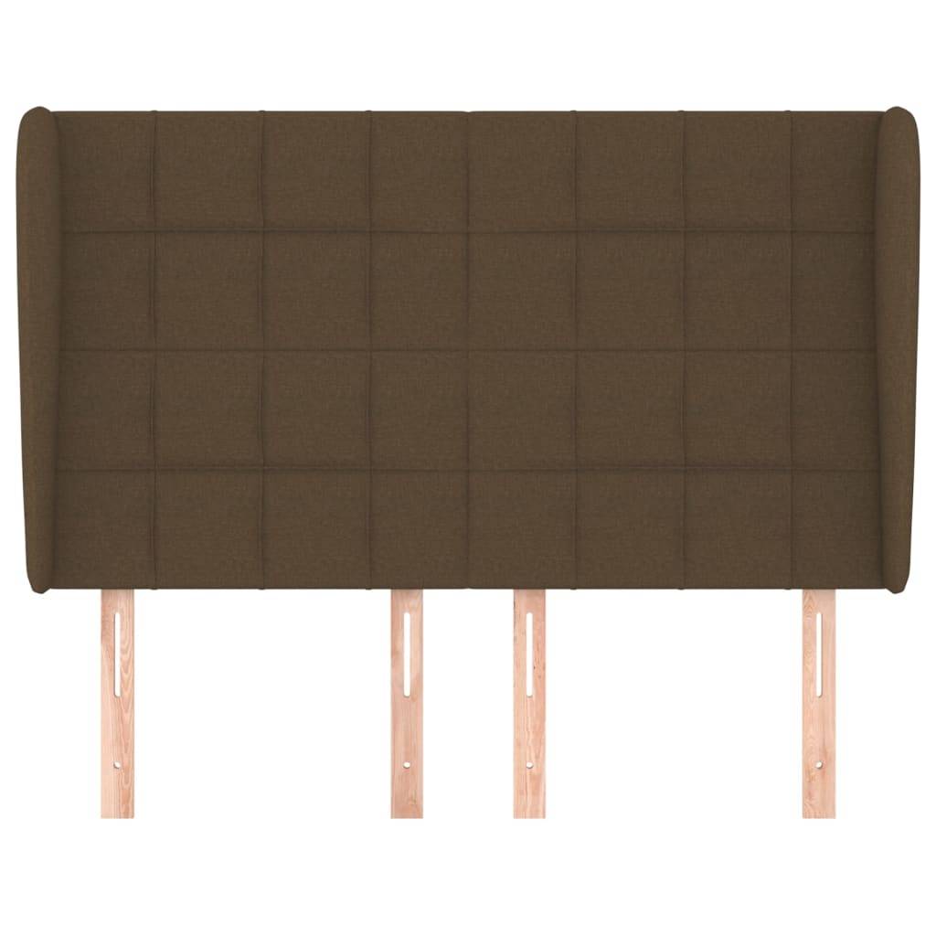 vidaXL Kopfteil mit Ohren Dunkelbraun 147x23x118/128 cm Stoff