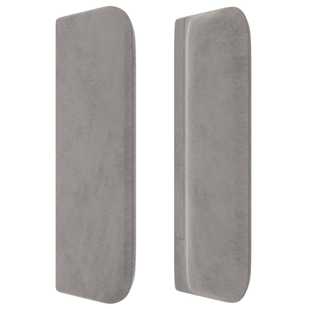 vidaXL Kopfteil mit Ohren Hellgrau 103x16x78/88 cm Samt