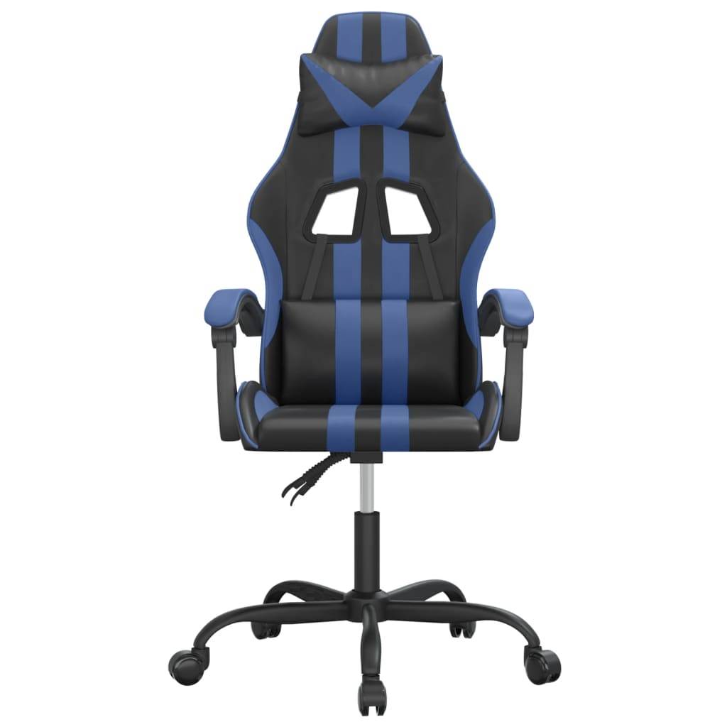 vidaXL Gaming-Stuhl Drehbar Schwarz und Blau Kunstleder