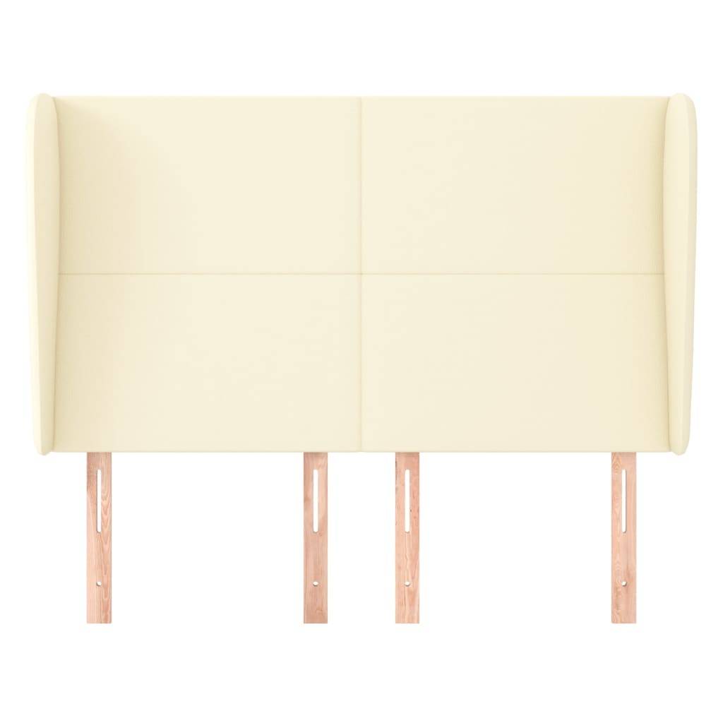 vidaXL Kopfteil mit Ohren Creme 147x23x118/128 cm Kunstleder