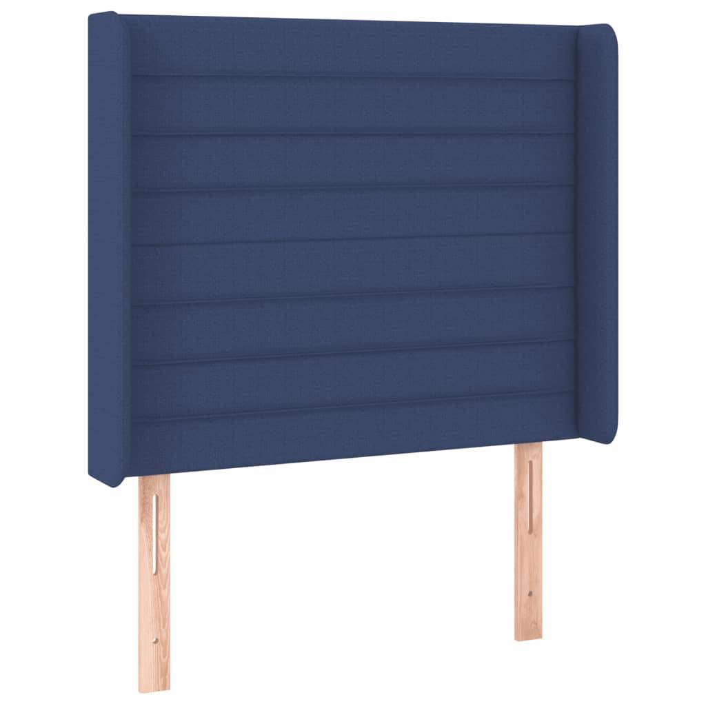 vidaXL LED Kopfteil Blau 103x16x118/128 cm Stoff