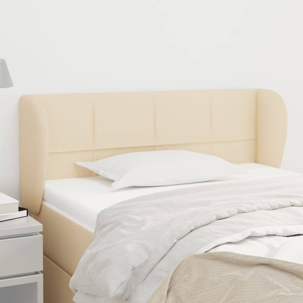 vidaXL Kopfteil mit Ohren Creme 93x23x78/88 cm Stoff