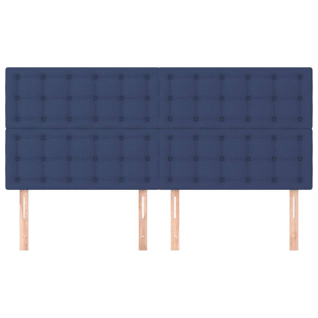 vidaXL Kopfteile 4 Stk. Blau 90x5x78/88 cm Stoff
