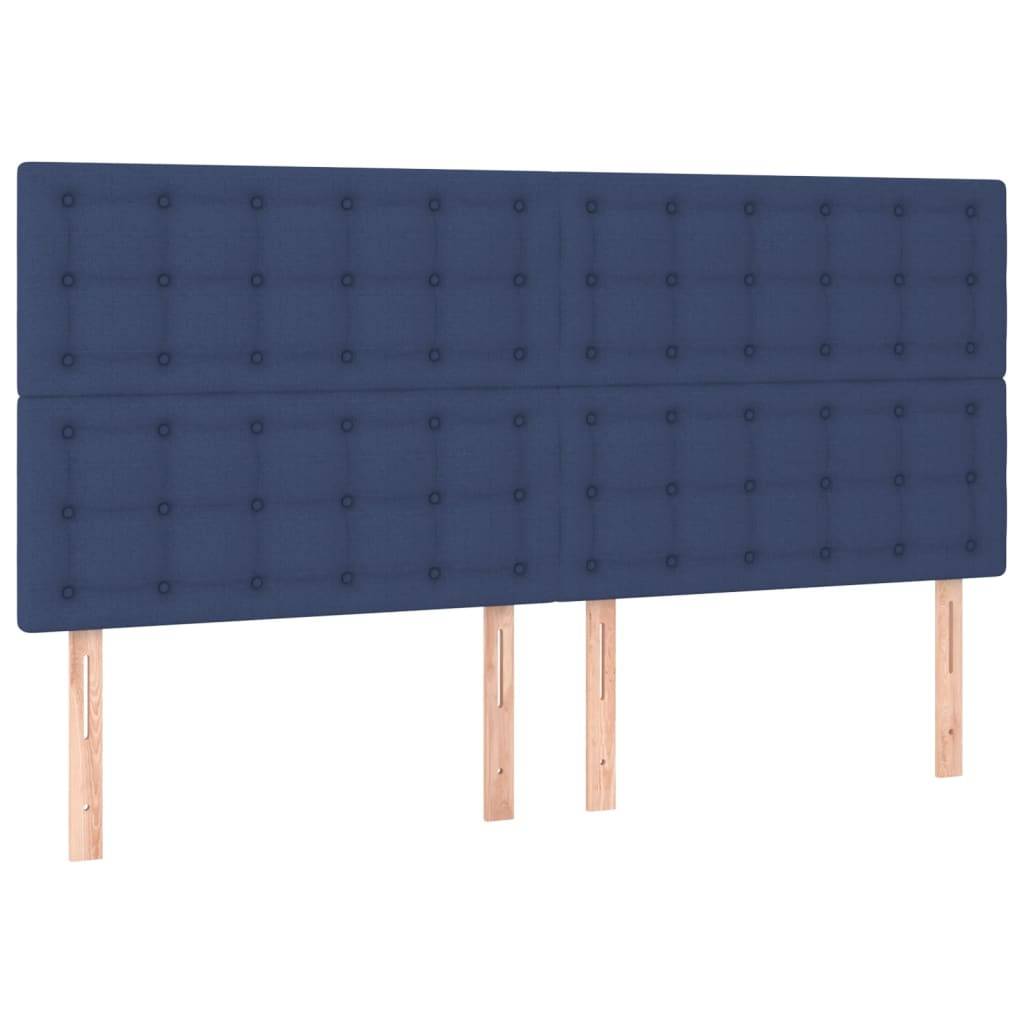 vidaXL Kopfteile 4 Stk. Blau 90x5x78/88 cm Stoff