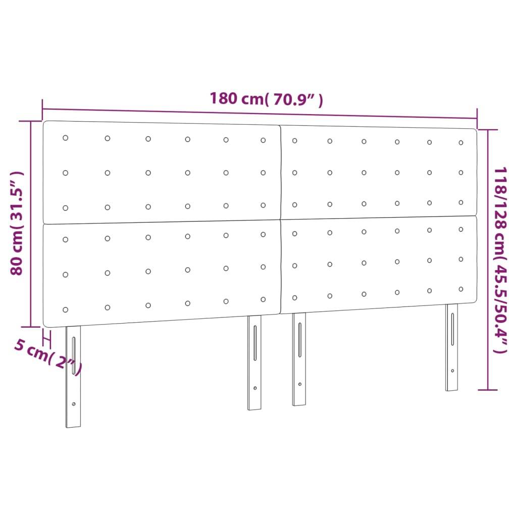 vidaXL LED Kopfteil Cappuccino-Braun 180x5x118/128cm Kunstleder