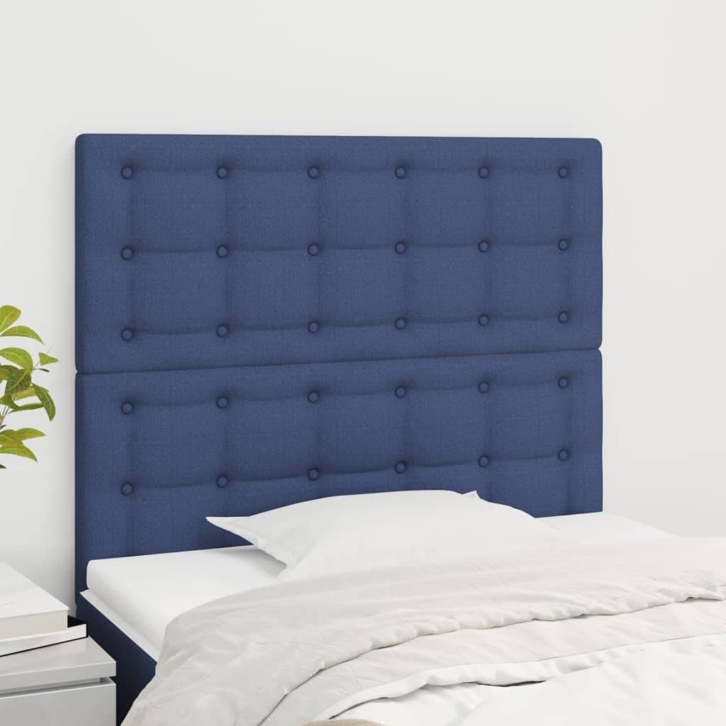 vidaXL Kopfteile 2 Stk. Blau 80x5x78/88 cm Stoff