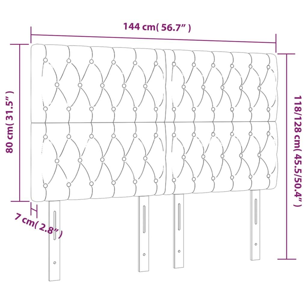 vidaXL LED Kopfteil Dunkelgrün 144x7x118/128 cm Samt