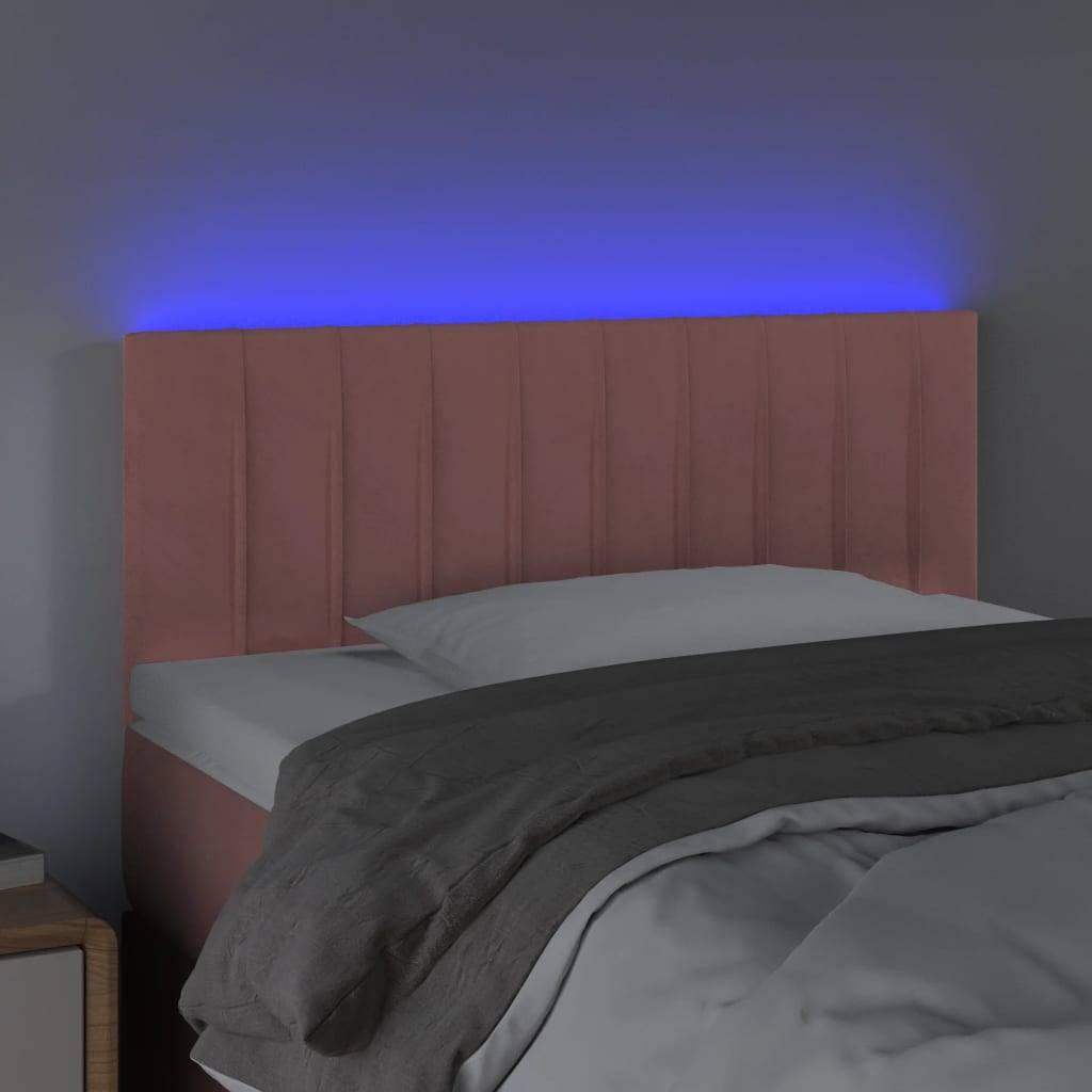 vidaXL LED Kopfteil Rosa 90x5x78/88 cm Samt