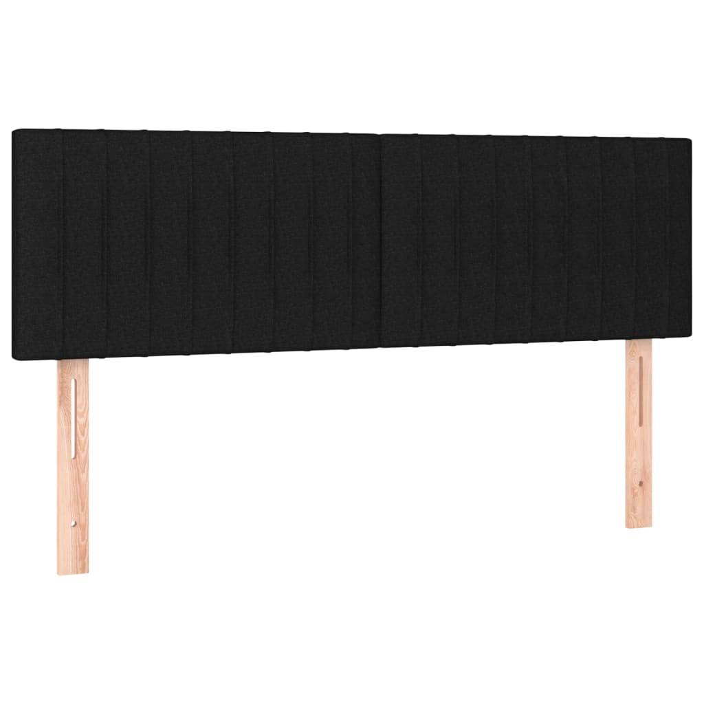 vidaXL LED Kopfteil Schwarz 144x5x78/88 cm Stoff