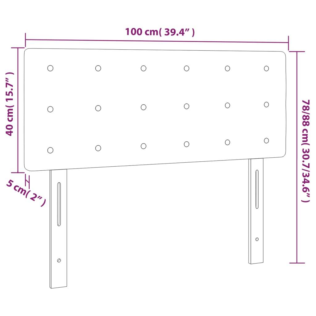 vidaXL Kopfteil Schwarz 100x5x78/88 cm Samt
