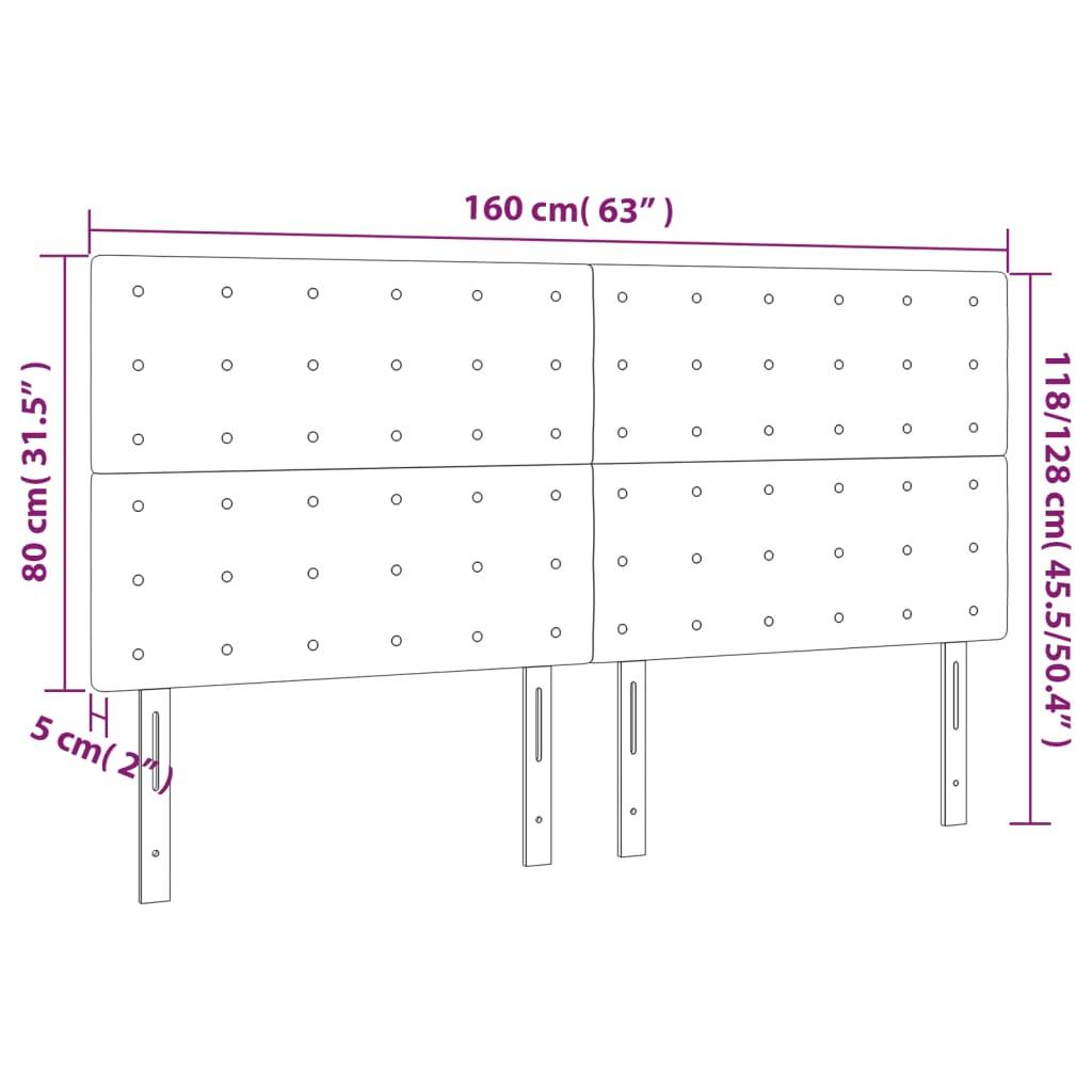 vidaXL LED Kopfteil Dunkelblau 160x5x118/128 cm Samt