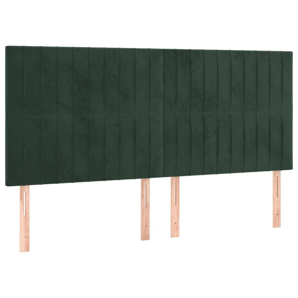 vidaXL Kopfteile 4 Stk. Dunkelgrün 90x5x78/88 cm Samt