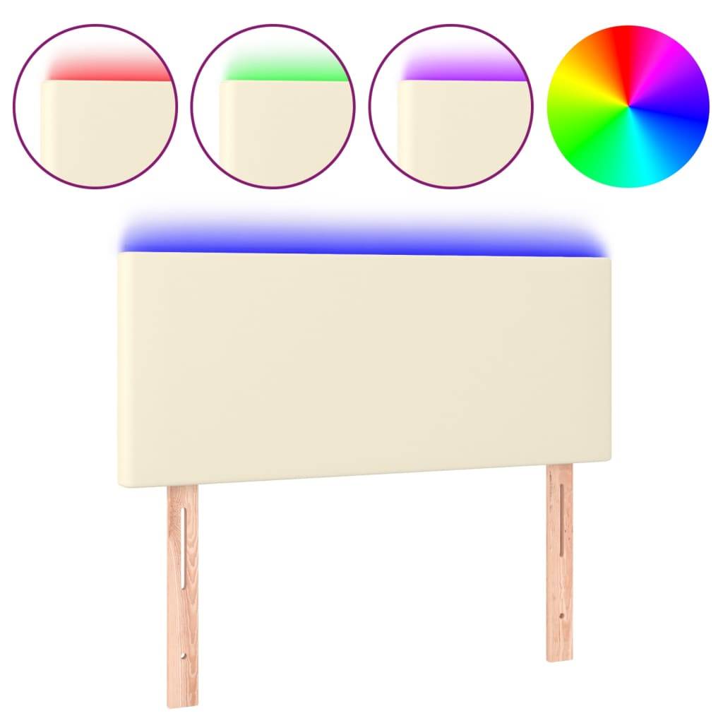 vidaXL LED Kopfteil Creme 80x5x78/88 cm Kunstleder