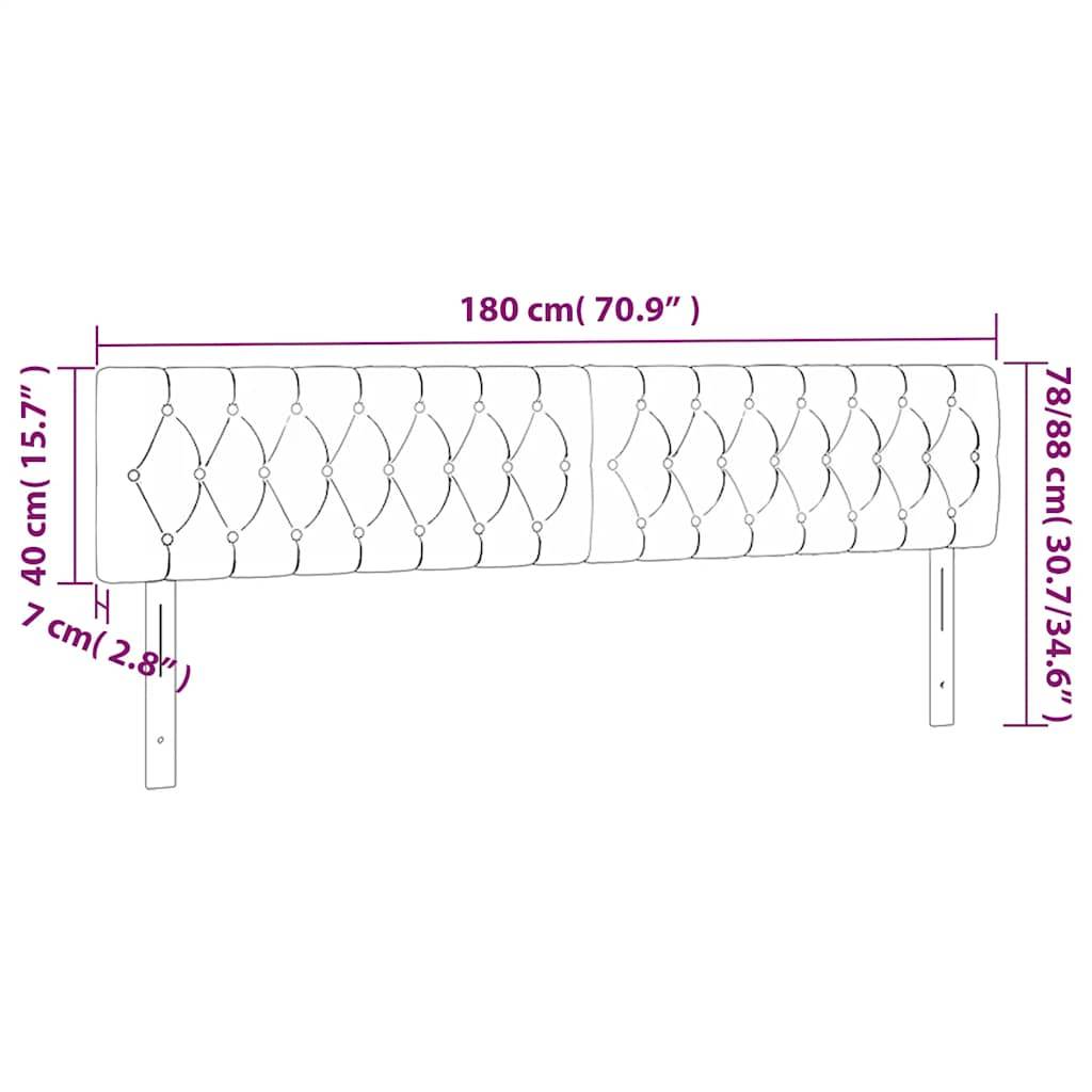 vidaXL LED Kopfteil Dunkelblau 180x7x78/88 cm Samt
