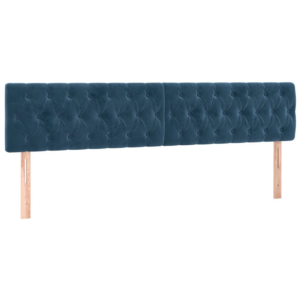 vidaXL LED Kopfteil Dunkelblau 180x7x78/88 cm Samt