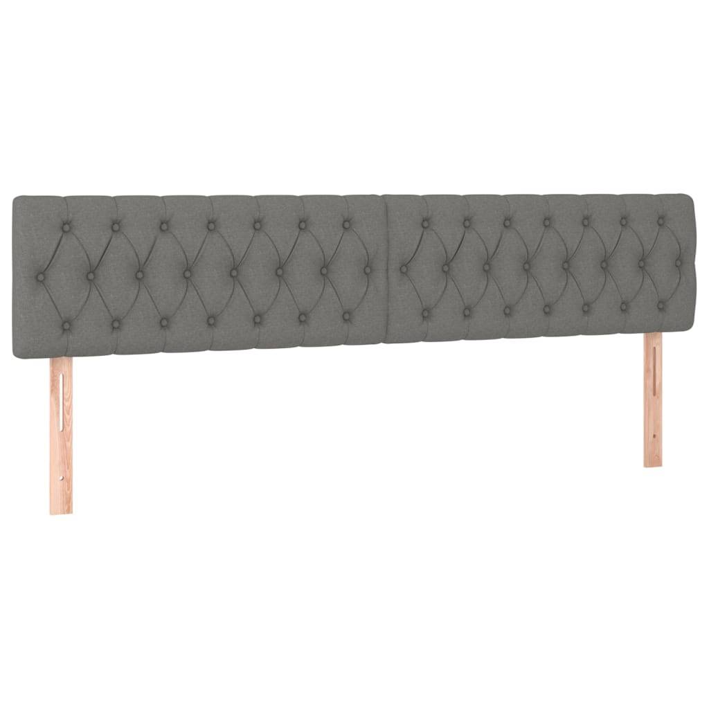 vidaXL Kopfteile 2 Stk. Dunkelgrau 90x7x78/88 cm Stoff