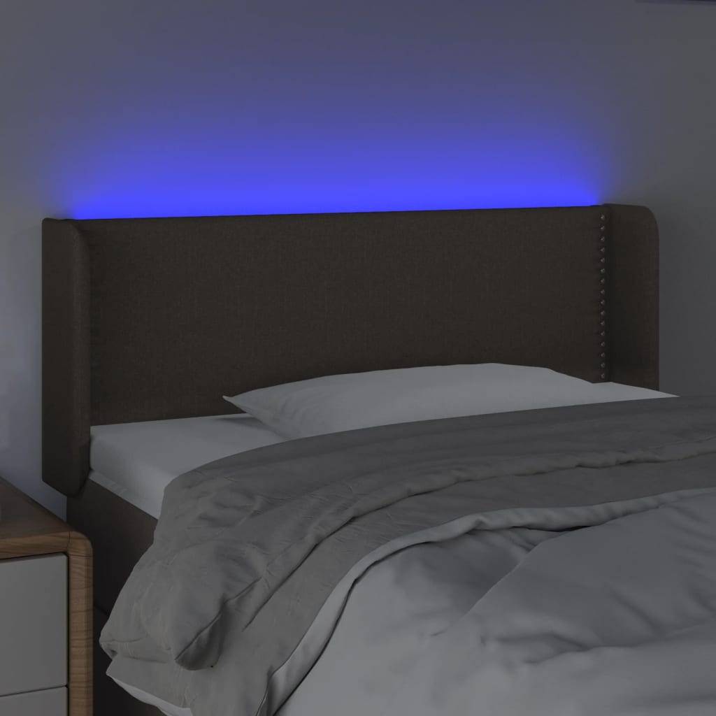 vidaXL LED Kopfteil Taupe 93x16x78/88 cm Stoff