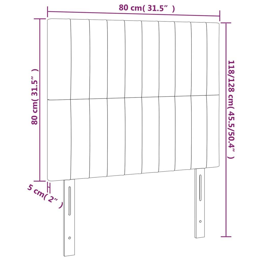 vidaXL Kopfteile 2 Stk. Schwarz 80x5x78/88 cm Samt
