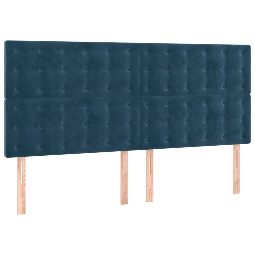 vidaXL LED Kopfteil Dunkelblau 160x5x118/128 cm Samt