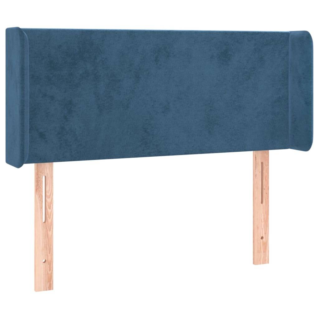 vidaXL Kopfteil mit Ohren Dunkelblau 103x16x78/88 cm Samt