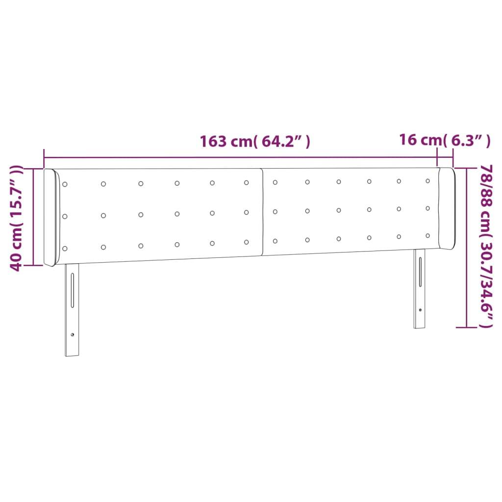 vidaXL LED Kopfteil Dunkelgrün 163x16x78/88 cm Samt