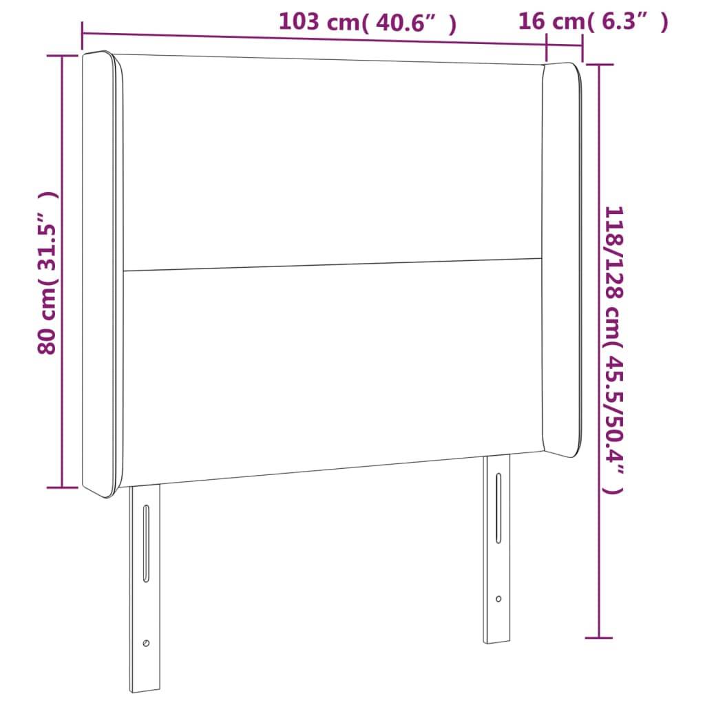 vidaXL LED Kopfteil Schwarz 103x16x118/128 cm Stoff