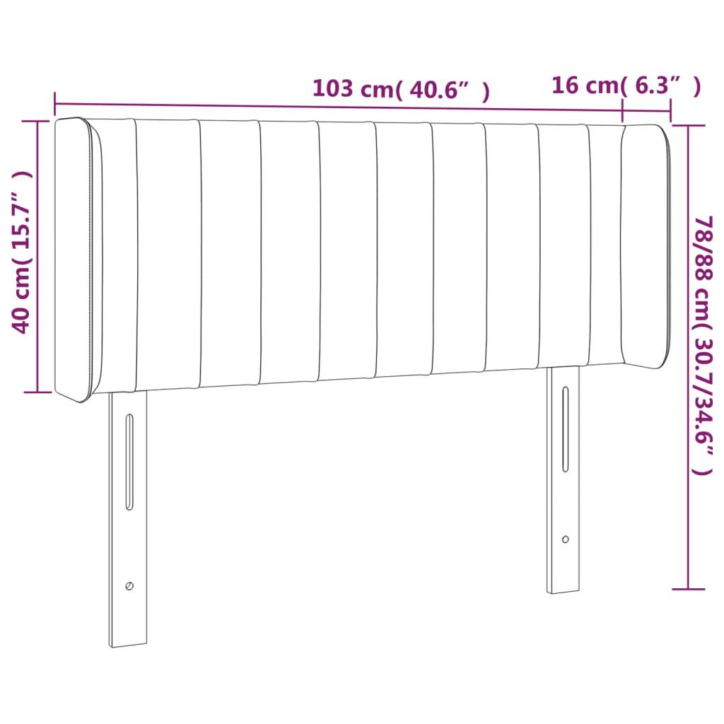 vidaXL LED Kopfteil Schwarz 103x16x78/88 cm Stoff