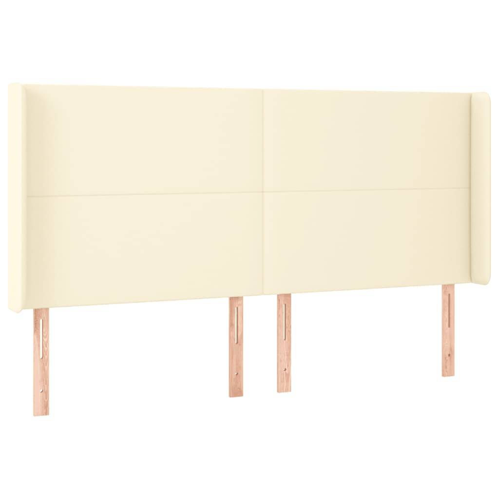 vidaXL LED Kopfteil Creme 203x16x118/128 cm Kunstleder