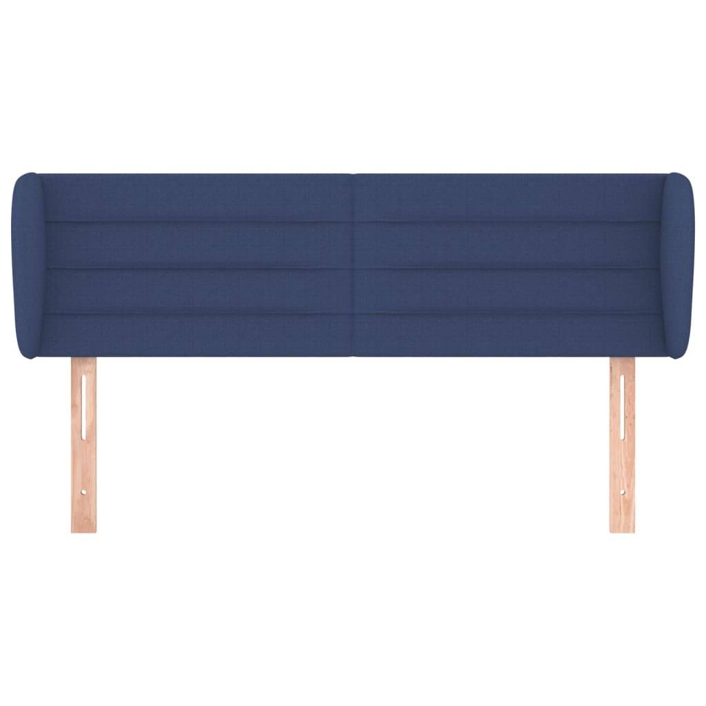 vidaXL Kopfteil mit Ohren Blau 147x23x78/88 cm Stoff