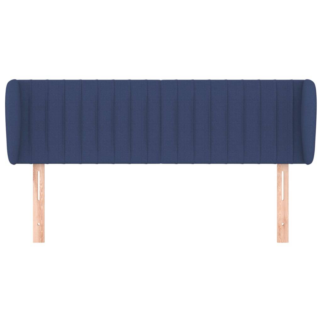 vidaXL Kopfteil mit Ohren Blau 147x23x78/88 cm Stoff