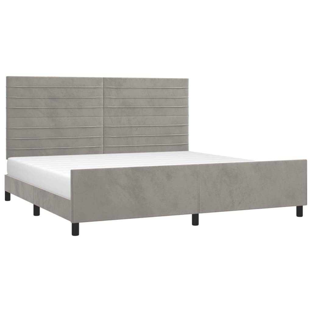 vidaXL Bettgestell ohne Matratze Hellgrau 200x200 cm Samt