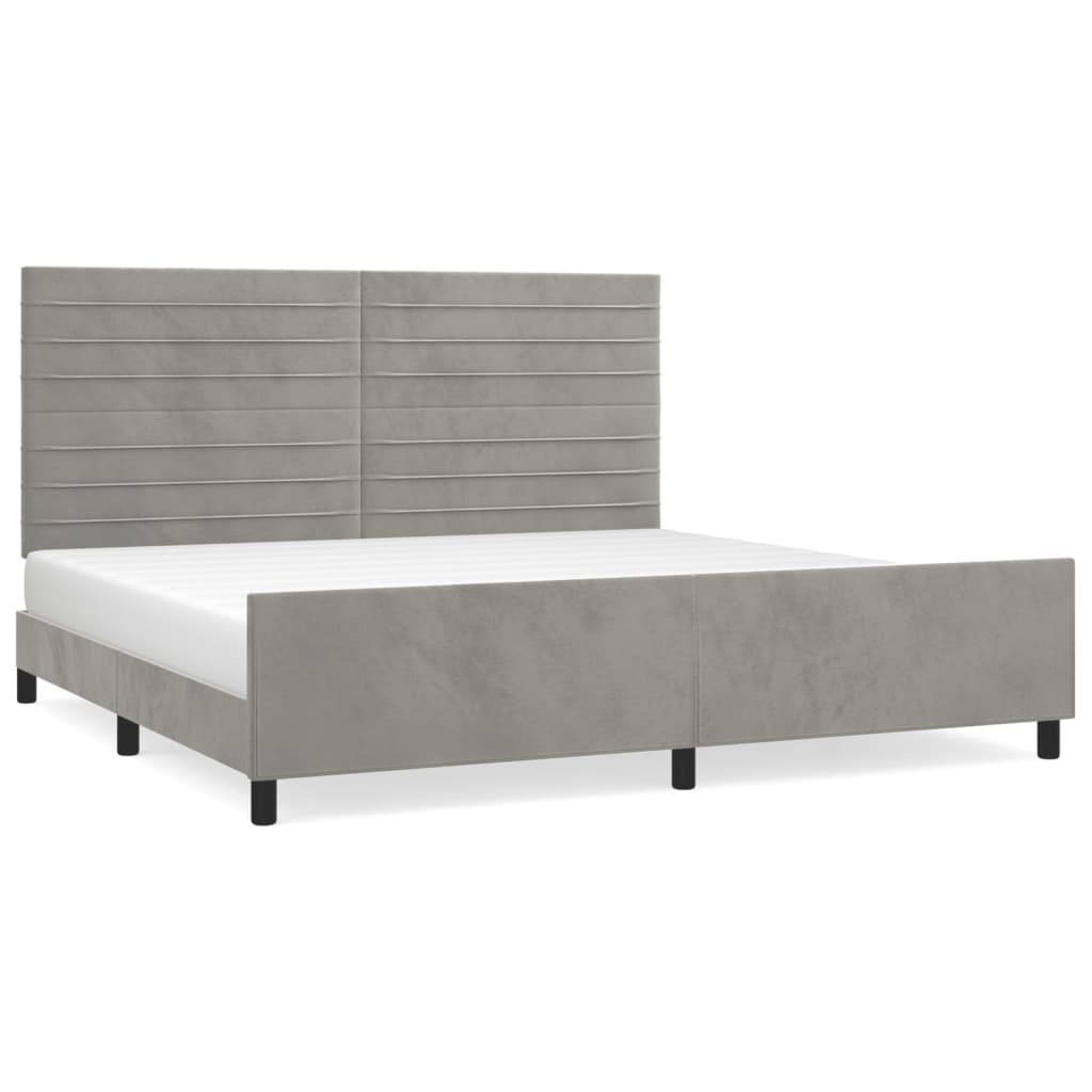 vidaXL Bettgestell ohne Matratze Hellgrau 200x200 cm Samt